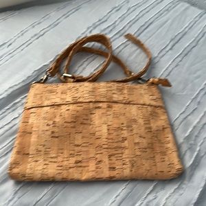 Cork material crossbody bag.